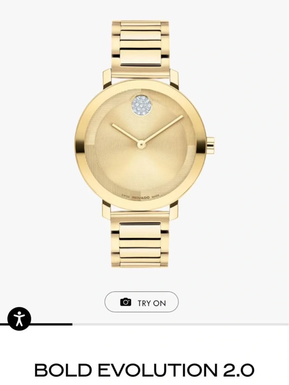 Movado Gold Womens Minimalist Bracelet Watch